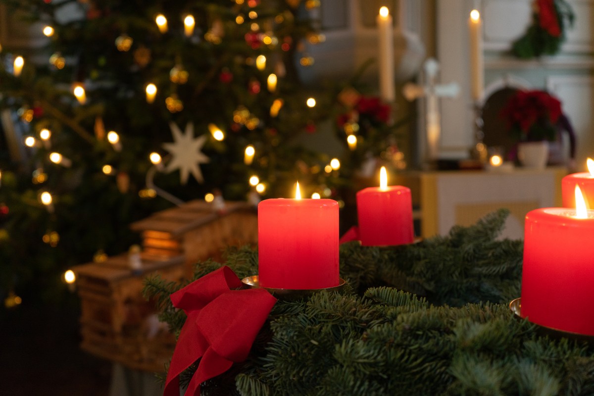 Christmas decorations in church