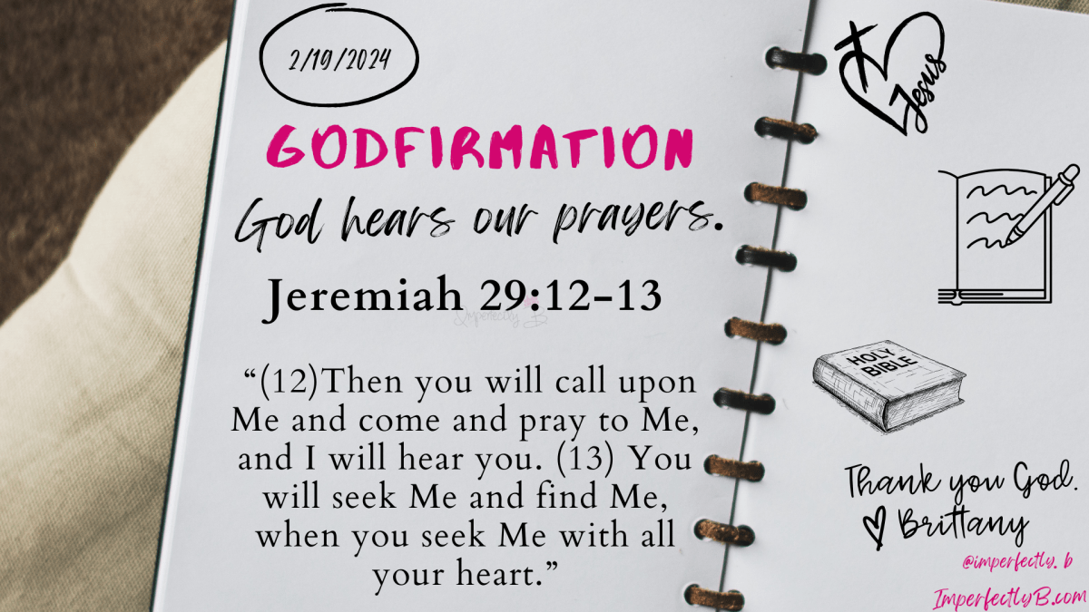 Godfirmation God Hears Our Prayers Jeremiah 29:12-13